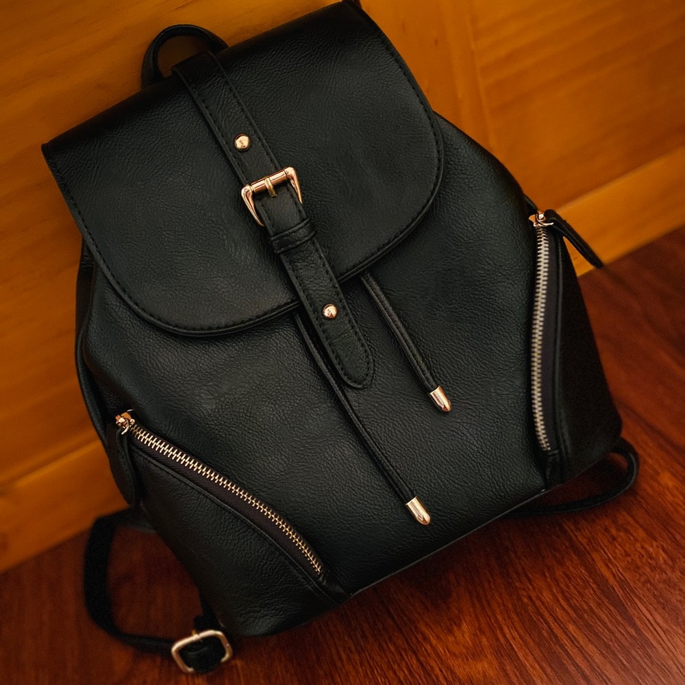 Black & Gold Mini Backpack